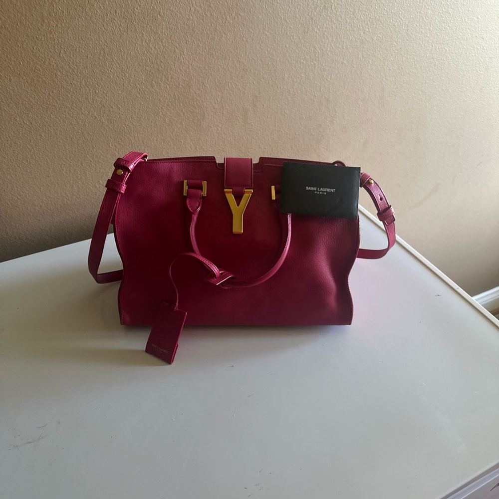 Saint Laurent Red Satchel with Gold Hardware - Picture 3 of 11